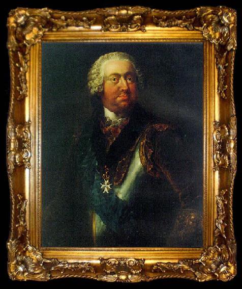 framed  Johann Niklaus Grooth Portrait of Moritz Carl Graf zu Lynar wearing, ta009-2